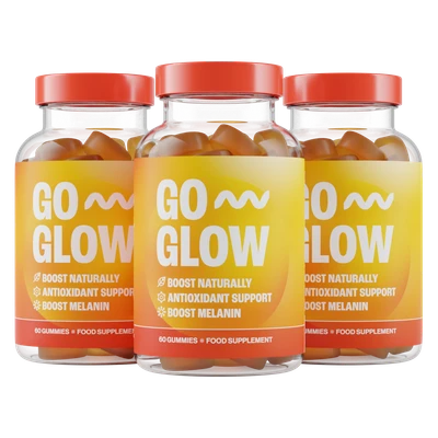 Three bottles of GoGlow gummies