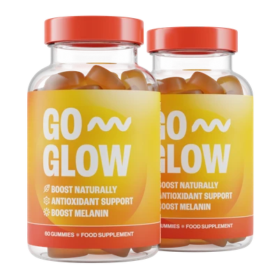 Two bottles of GoGlow gummies