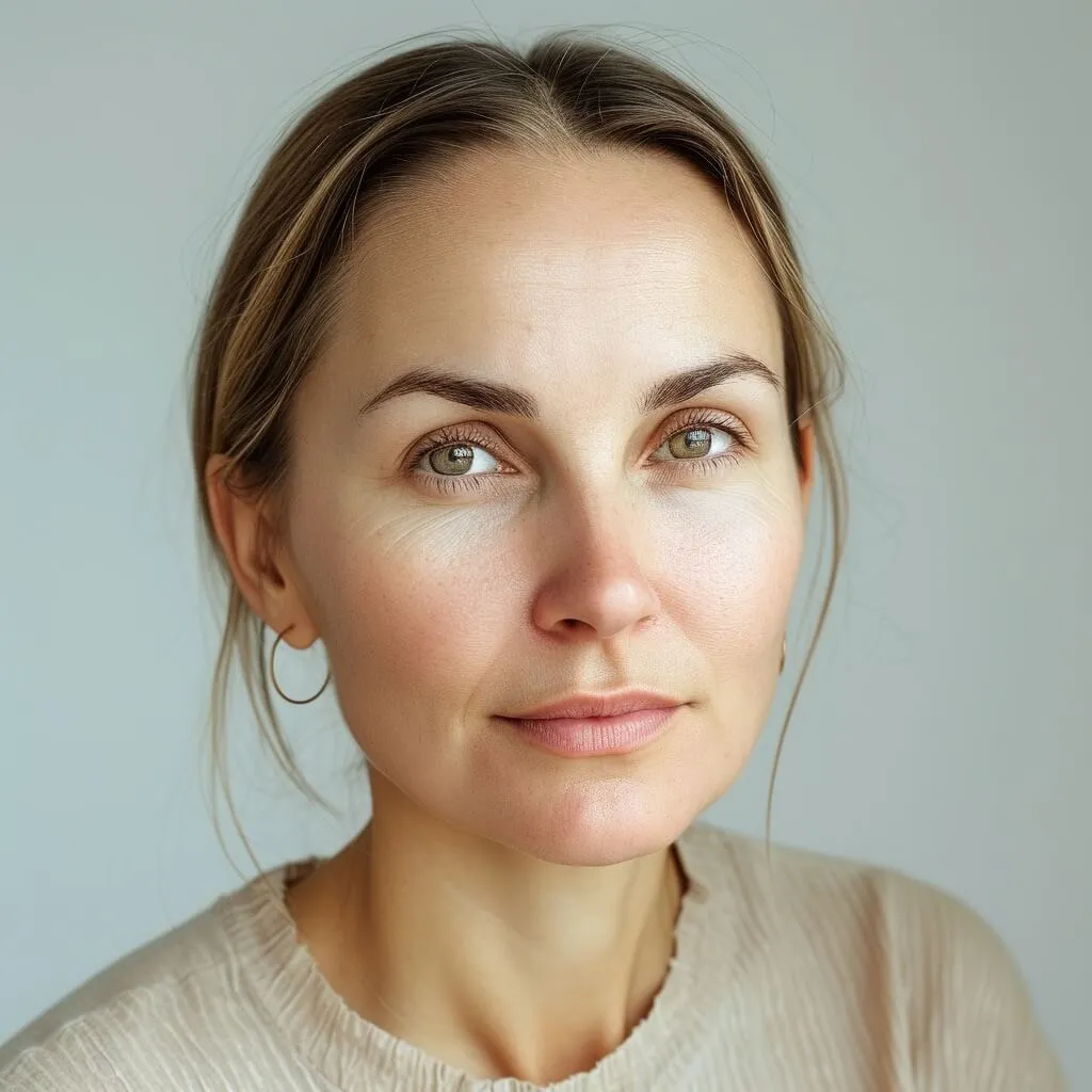 Woman with natural glowing complexion